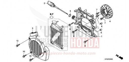 VENTILATEUR/COUVERCLE RADIATEUR NHX110WH8 de 2008